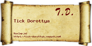 Tick Dorottya névjegykártya